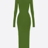 Long Sleeve Dress in Crystal Jersey