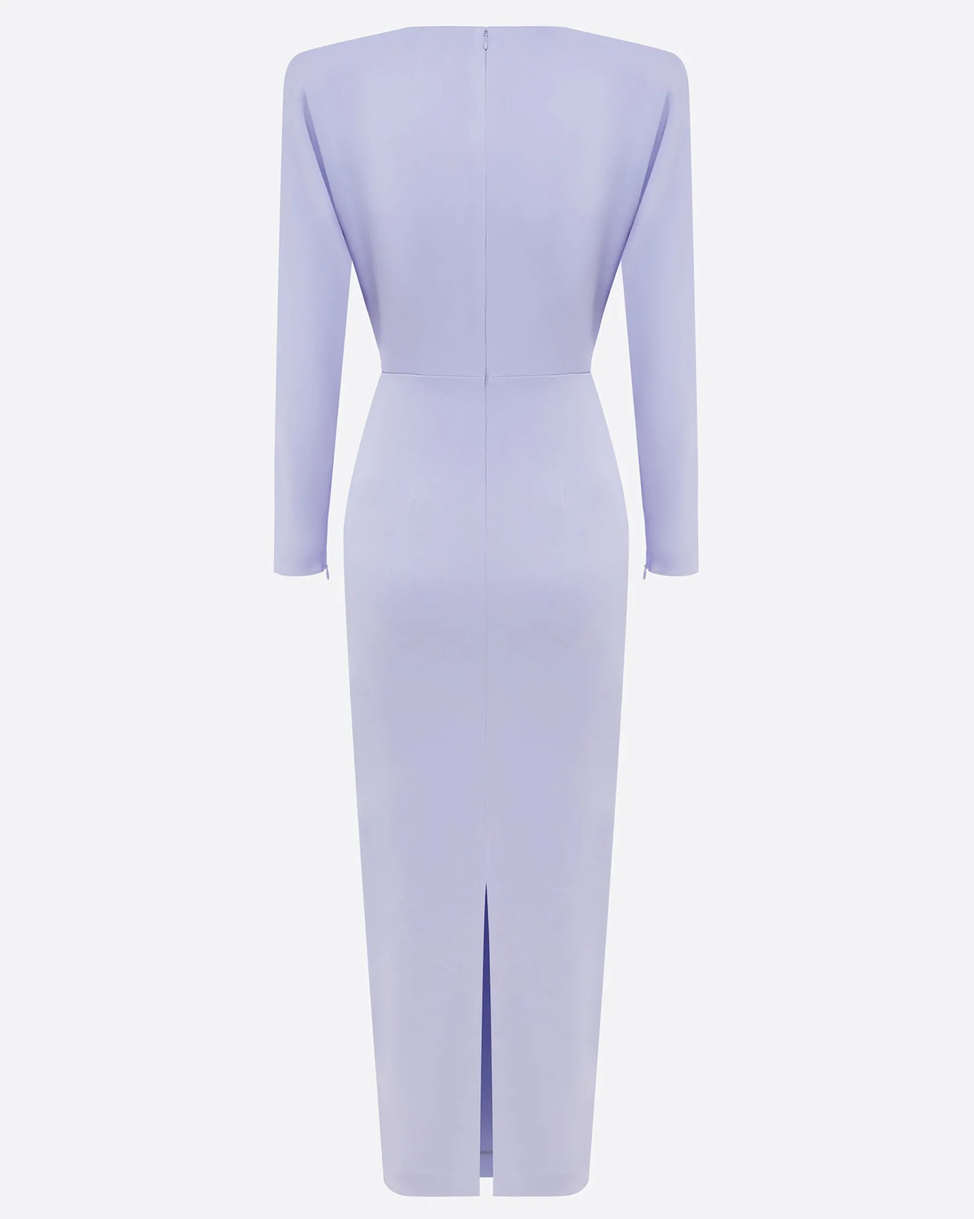 Long Sleeve Dress in Satin Crepe