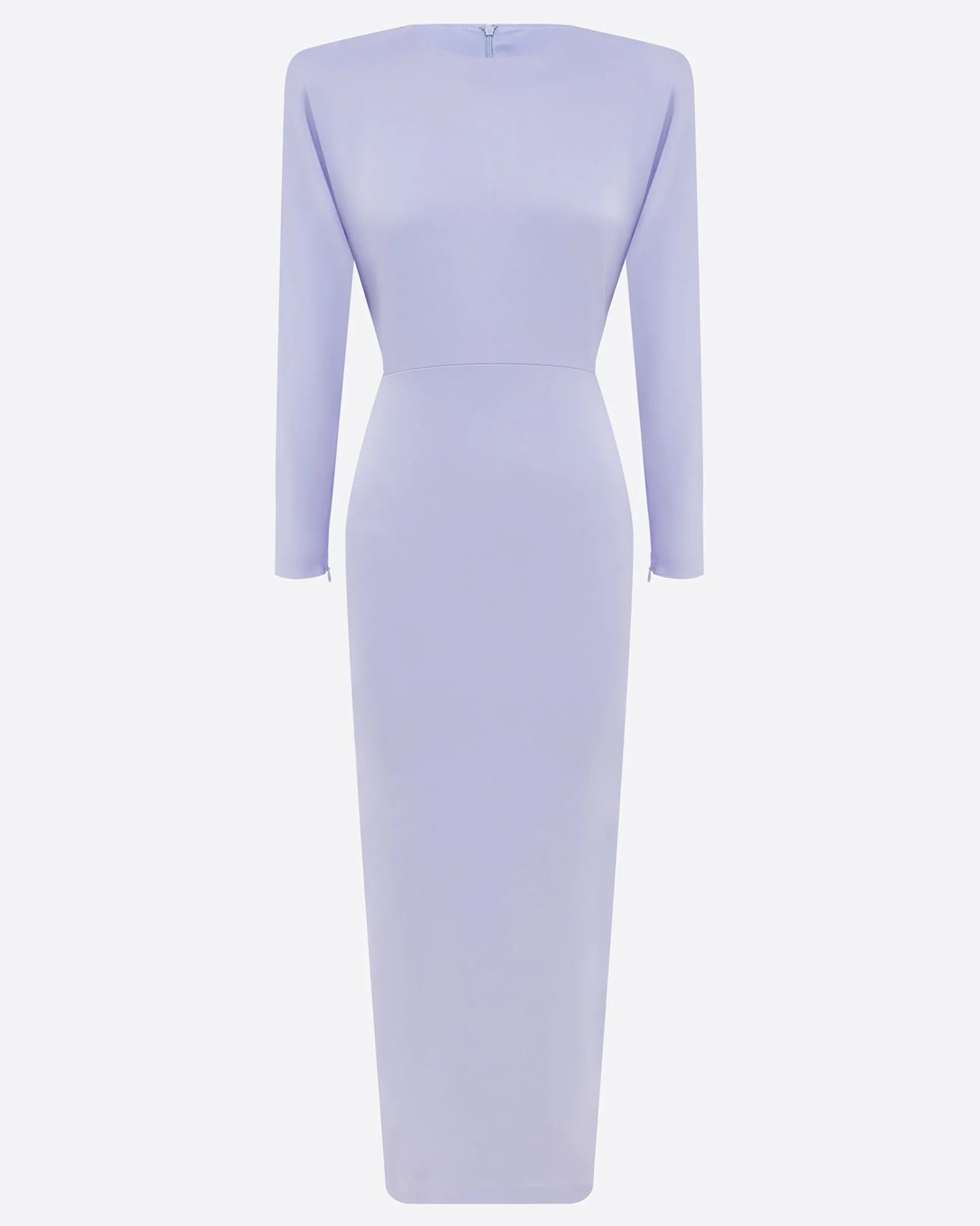 Long Sleeve Dress in Satin Crepe