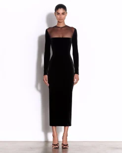 Long Sleeve Dress in Velvet