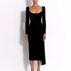 Long Sleeve Twist Dress in Velvet