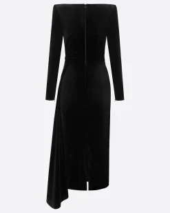 Long Sleeve Twist Dress in Velvet