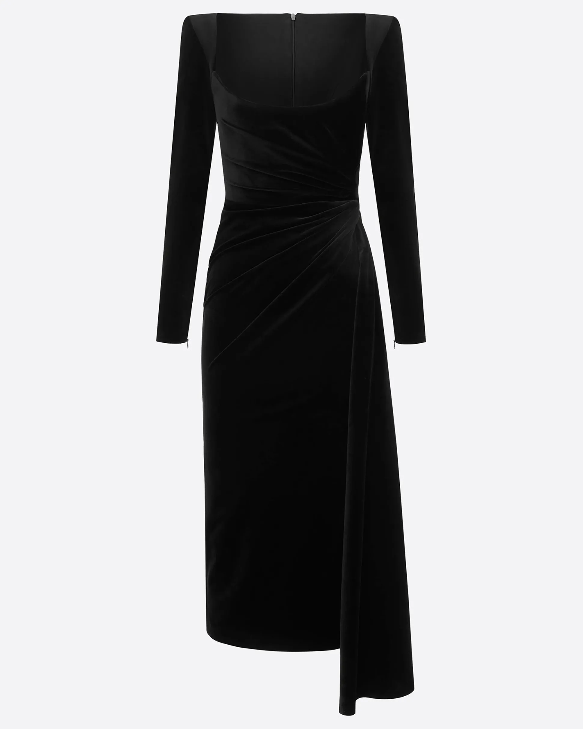 Long Sleeve Twist Dress in Velvet