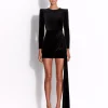 Long Sleeve Twist Mini Dress in Velvet