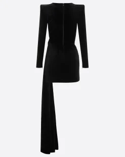 Long Sleeve Twist Mini Dress in Velvet