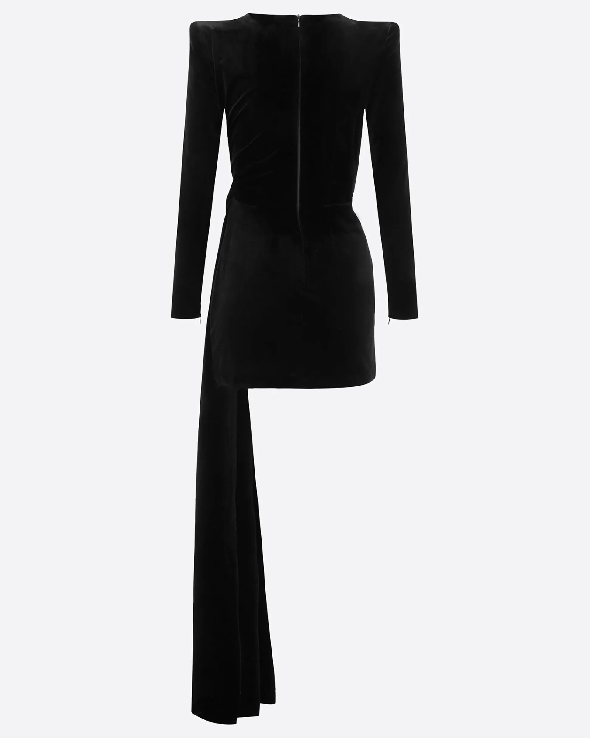 Long Sleeve Twist Mini Dress in Velvet