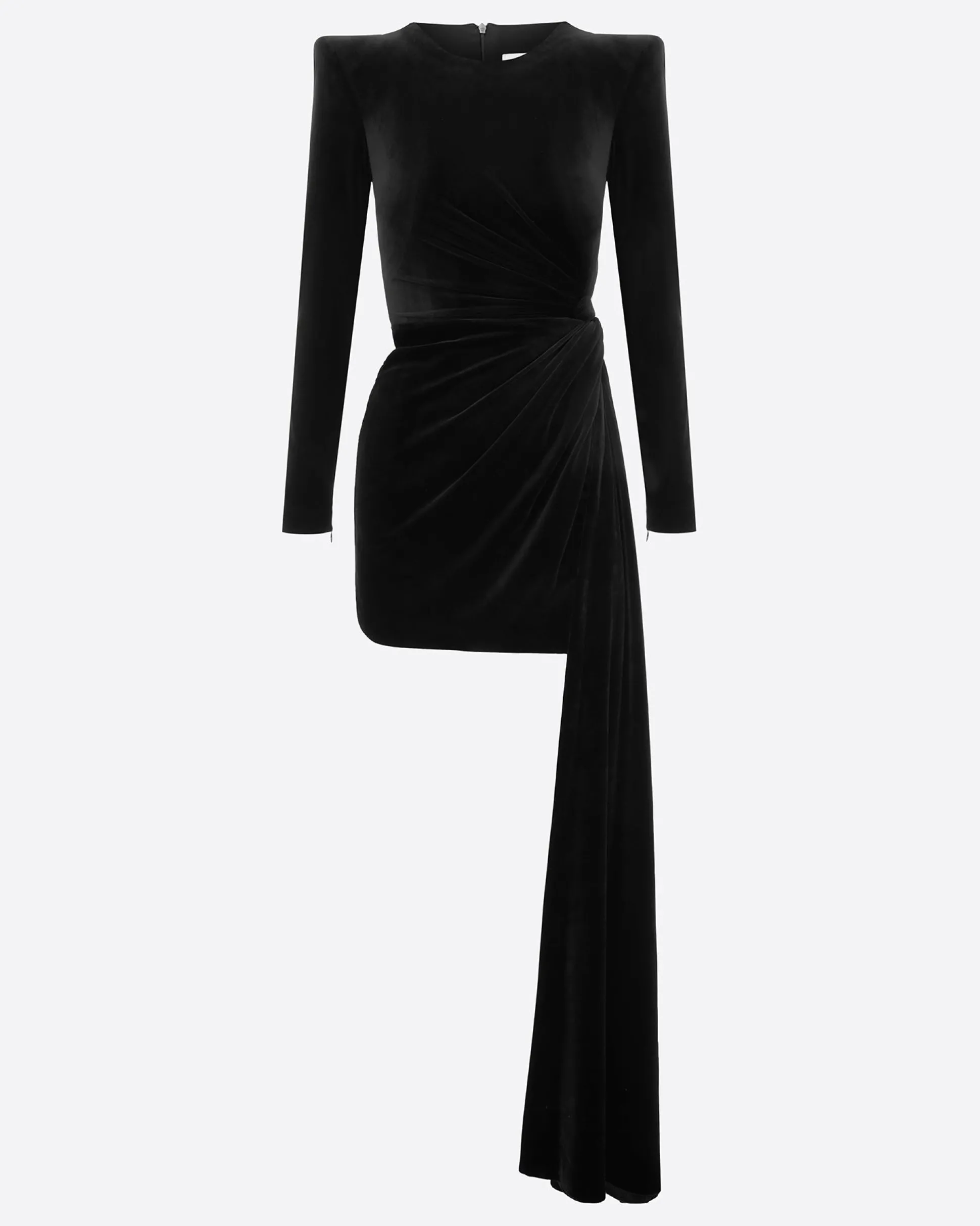 Long Sleeve Twist Mini Dress in Velvet