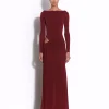 Long Sleeve Wrap Gown in Crepe Jersey