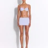 Low Rise Mini Skirt in Satin Crepe