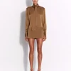 Low Rise Mini Skirt in Satin Crepe