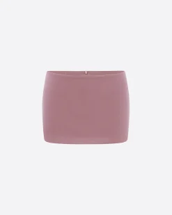Low Rise Mini Skirt in Satin Crepe
