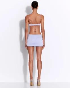 Low Rise Mini Skirt in Satin Crepe
