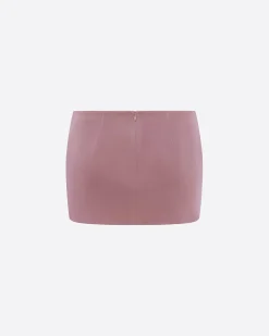 Low Rise Mini Skirt in Satin Crepe