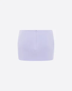 Low Rise Mini Skirt in Satin Crepe