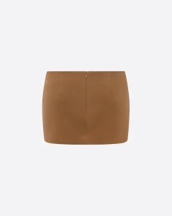 Low Rise Mini Skirt in Satin Crepe