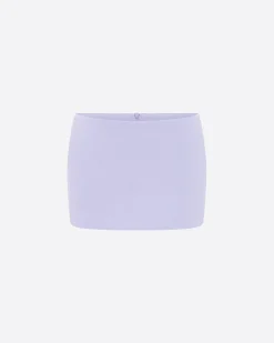 Low Rise Mini Skirt in Satin Crepe