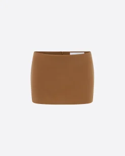 Low Rise Mini Skirt in Satin Crepe