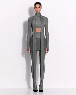 Low Rise Mini Skirt in Wool Pinstripe