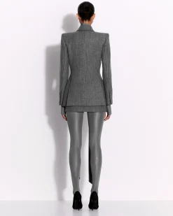 Low Rise Mini Skirt in Wool Pinstripe