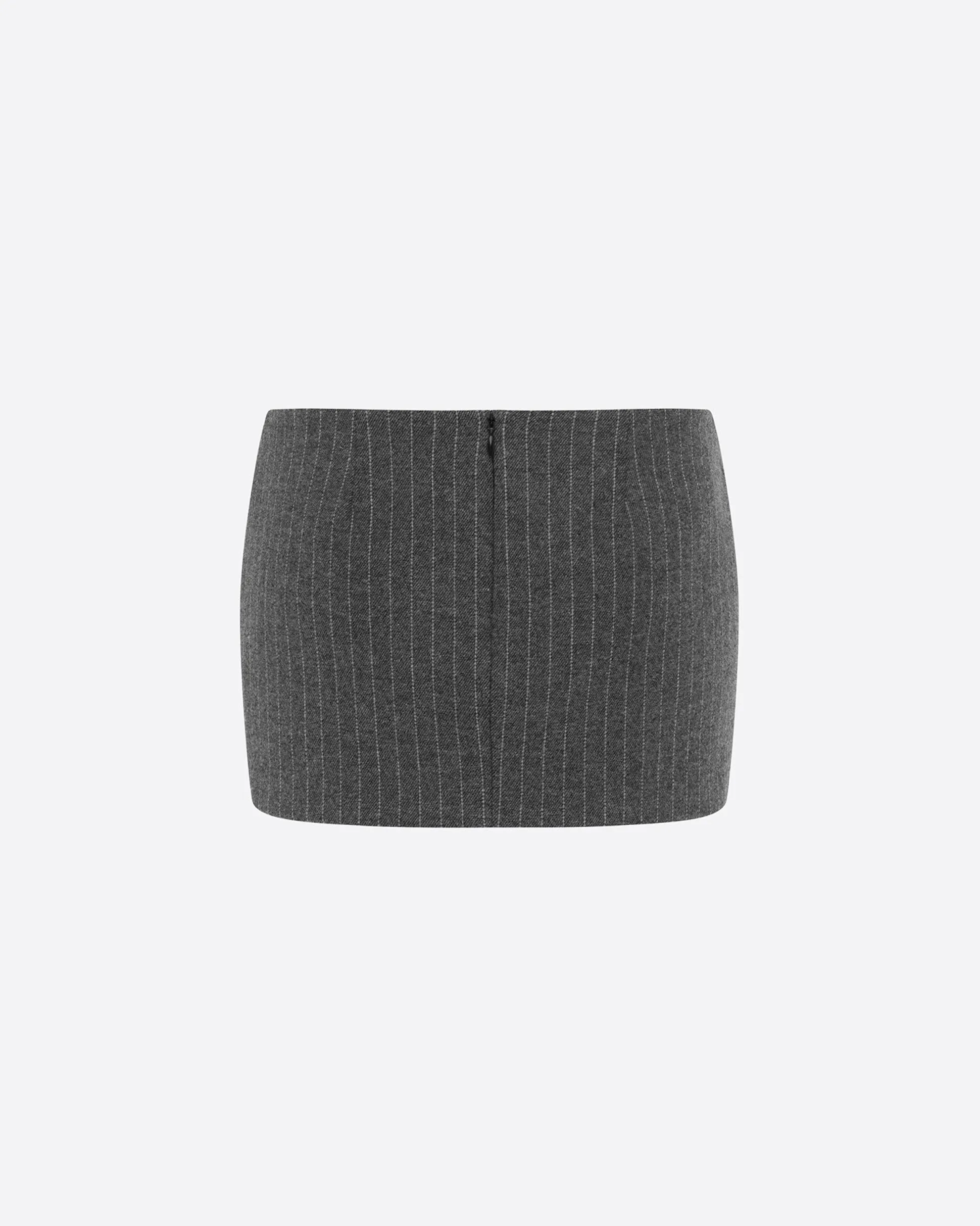 Low Rise Mini Skirt in Wool Pinstripe