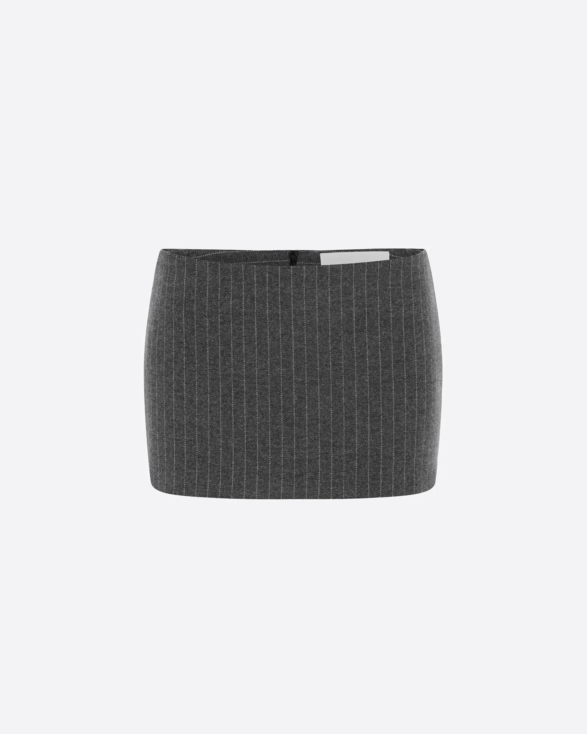 Low Rise Mini Skirt in Wool Pinstripe