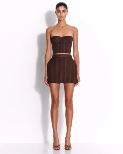 Mini Skirt in Lurex Pinstripe