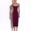 Off Shoulder Corset Dress in Velvet