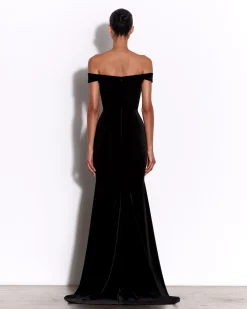 Off Shoulder Corset Gown in Velvet