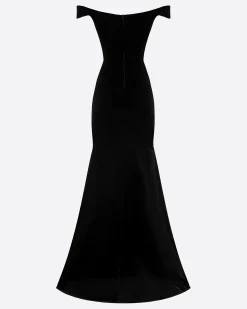 Off Shoulder Corset Gown in Velvet