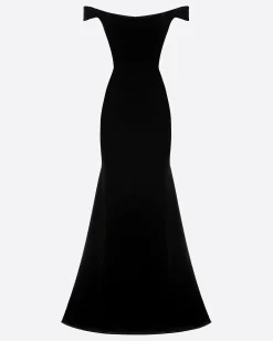 Off Shoulder Corset Gown in Velvet