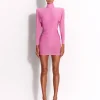 Open Back Drape Mini Dress in Jersey