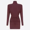 Open Back Drape Mini Dress in Jersey