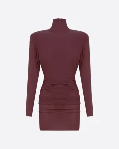 Open Back Drape Mini Dress in Jersey