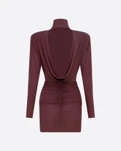 Open Back Drape Mini Dress in Jersey