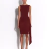Overlay Twist Dress in Crepe Jersey