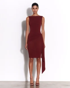 Overlay Twist Dress in Crepe Jersey