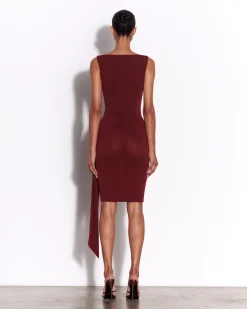Overlay Twist Dress in Crepe Jersey