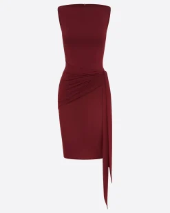 Overlay Twist Dress in Crepe Jersey