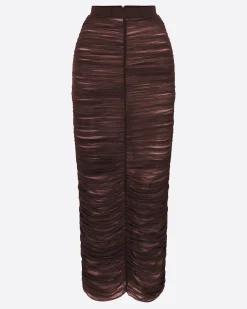 Ruched Skirt in Fine Mesh