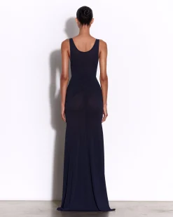Scoop Wrap Gown in Crepe Jersey