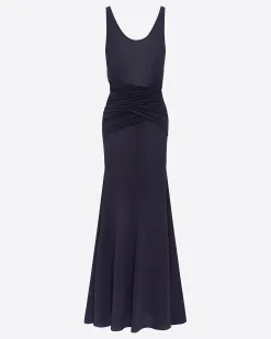 Scoop Wrap Gown in Crepe Jersey