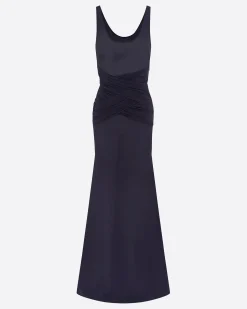 Scoop Wrap Gown in Crepe Jersey