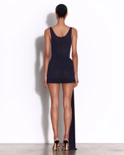 Scoop Wrap Mini Dress in Crepe Jersey