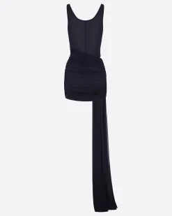 Scoop Wrap Mini Dress in Crepe Jersey