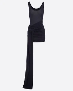 Scoop Wrap Mini Dress in Crepe Jersey