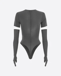 Short Sleeve Bodysuit in Crystal Jersey