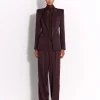 Single Breasted Fitted Blazer in Satin Crepe