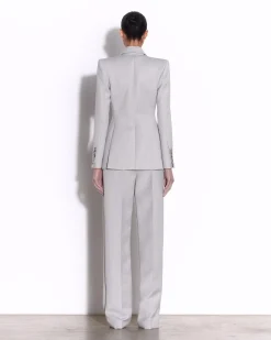 Single Breasted Fitted Blazer in Wool Suiting