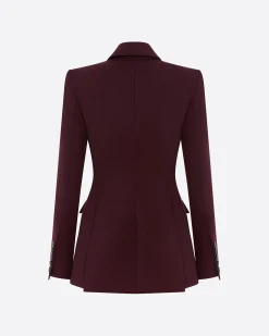 Single Breasted Fitted Blazer in Wool Suiting