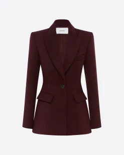 Single Breasted Fitted Blazer in Wool Suiting